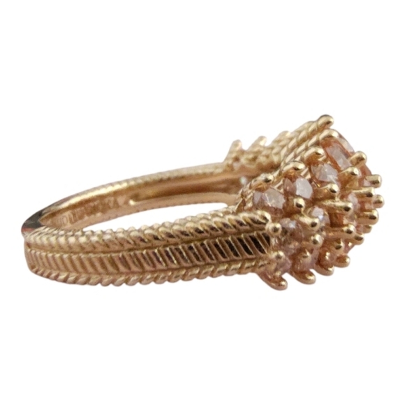 Judith Ripka Champagne CZ 14K Gold Clad Bubbles Ring Size 6 - Picture 4 of 9